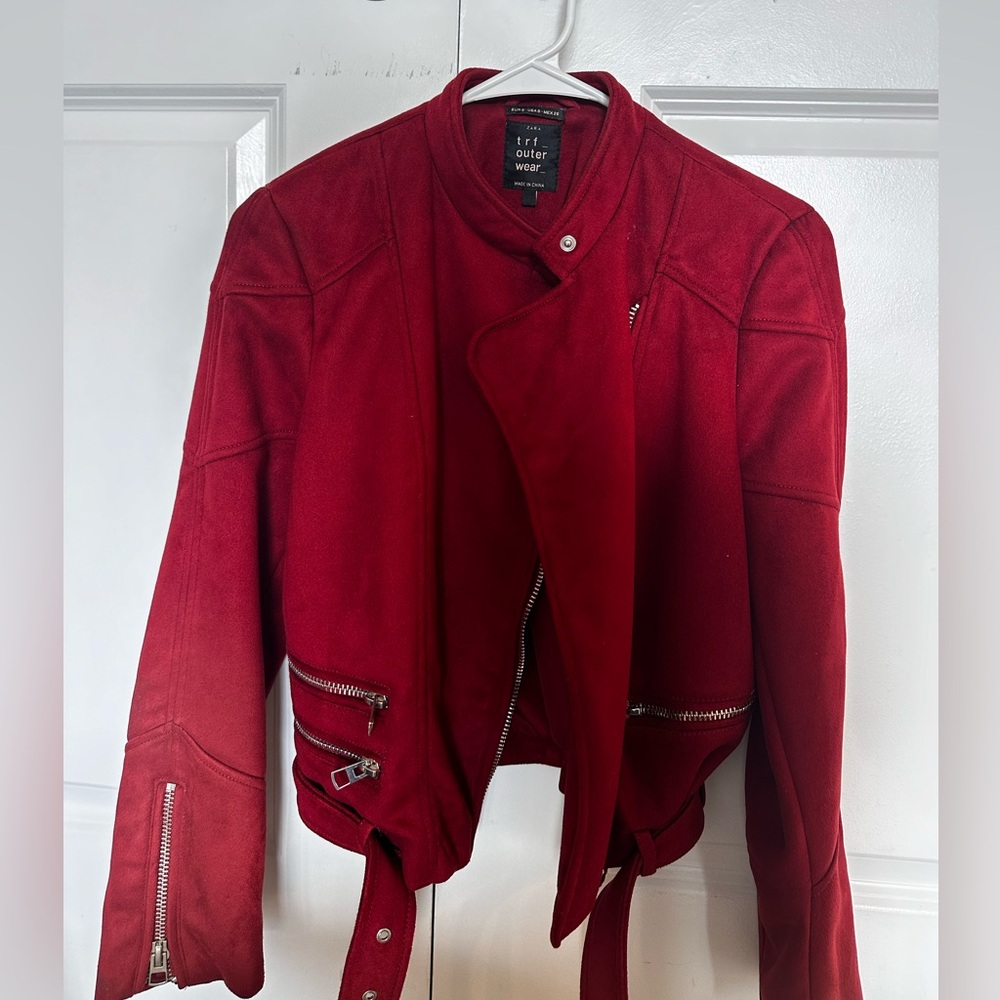 Zara Velvet Red/ Burgundy Jacket Size S
